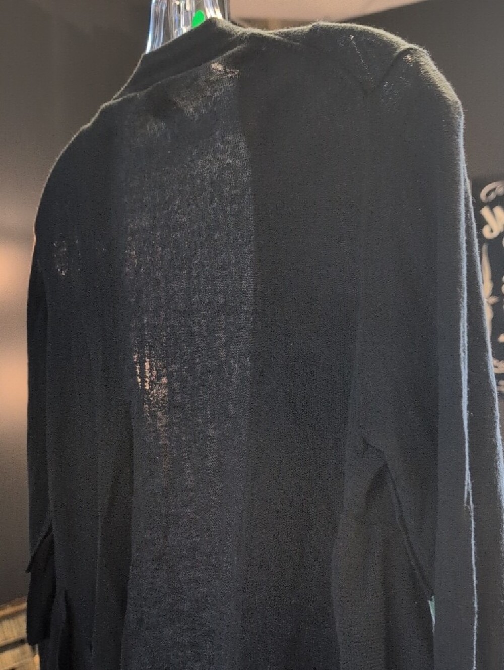 Boston Proper Black Ruffled Open-Front Cardigan - Picture 7 of 7